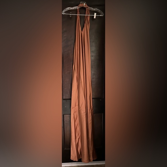 Show Me Your MuMu copper jasmine Halter Maxi Dress XXL - Picture 3 of 4